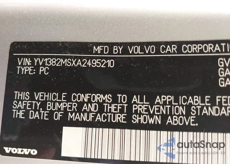 2010 Volvo S40 2.4I from USA, damaged, VIN YV1382MSXA2495210